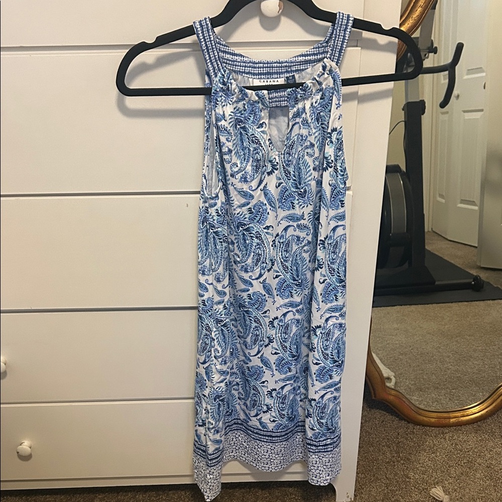 Cabana Life Blue and White Floral Dress